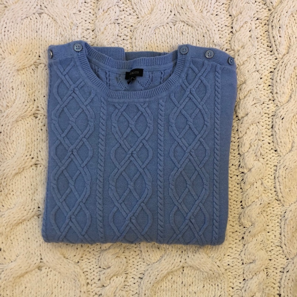 Talbots // Blue Cable Knit Sweater